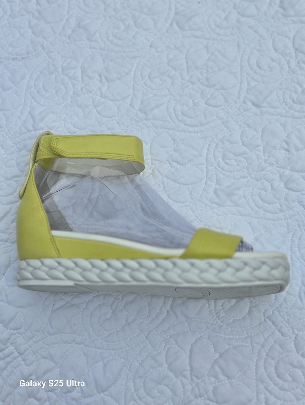 Franco Sarto Tiana  Wedge Sandal Lime Yellow Braided Platform Ankle Strap Sz 7 - Picture 11 of 16